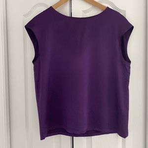LILYSILK Basic Cap Sleeves Silk Tee - Deep Purple